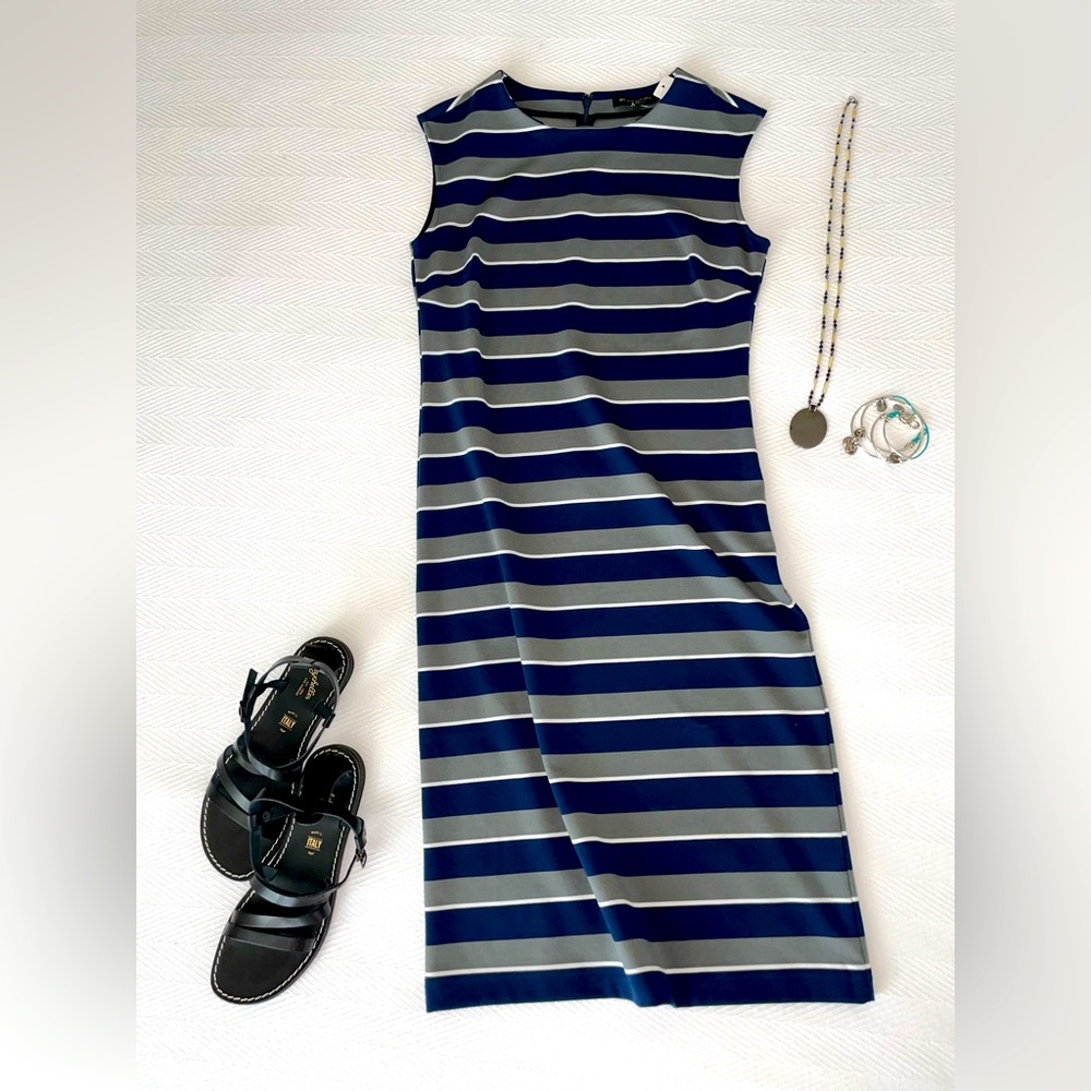 Banana Republic NWT Sleeveless Striped Dress Size 6 Modern Minimalist Classic